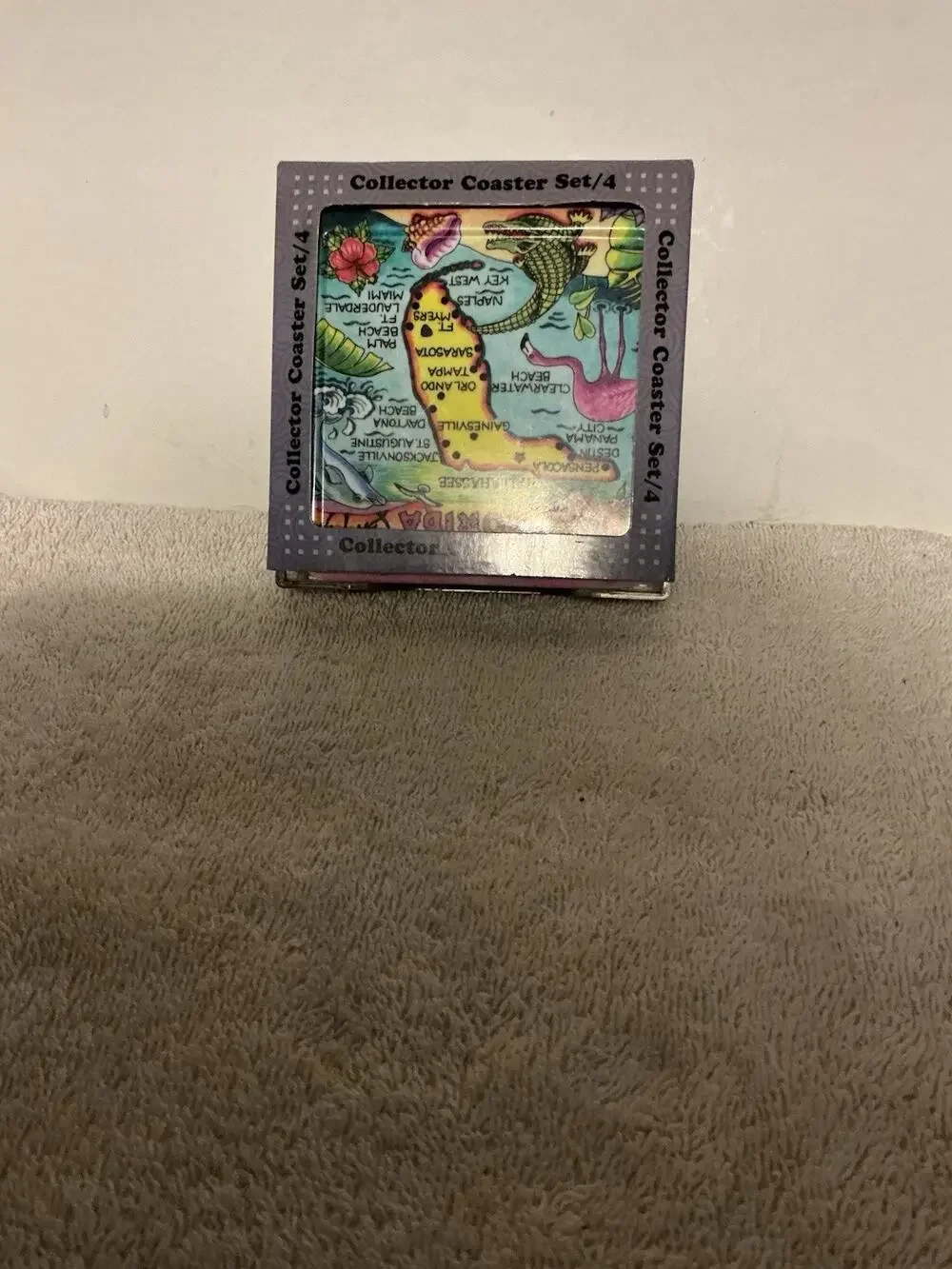 Florida Map Collector’s Series Melamine 4 Piece Coaster Set